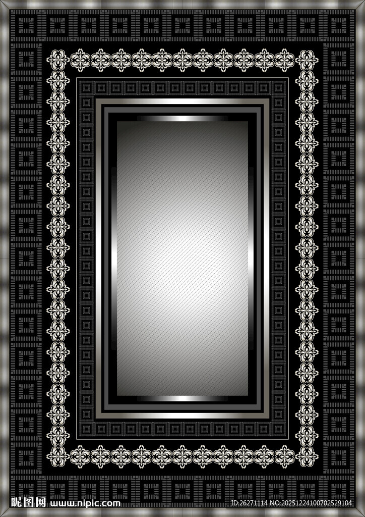 复古黑色花纹装饰画框