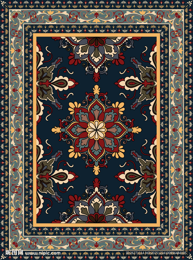 精美传统花纹地毯图案