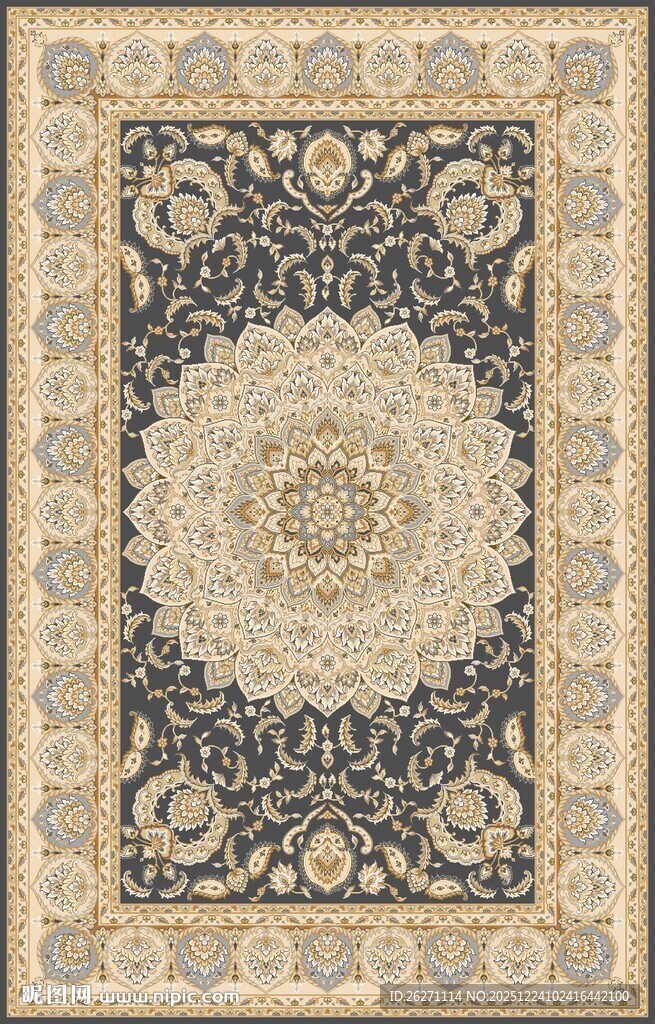 复古花纹地毯图案设计