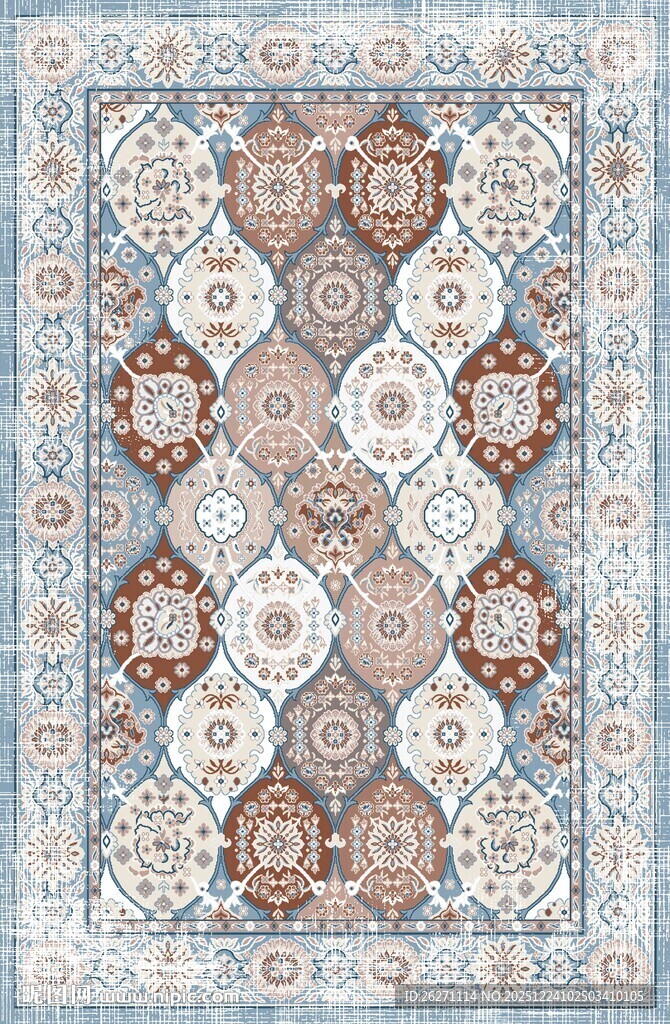 复古几何花纹地毯图案