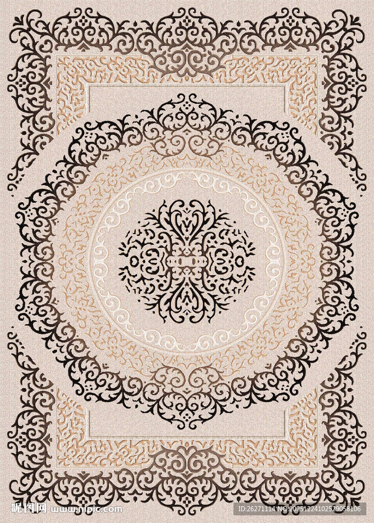 复古风格花纹地毯图案