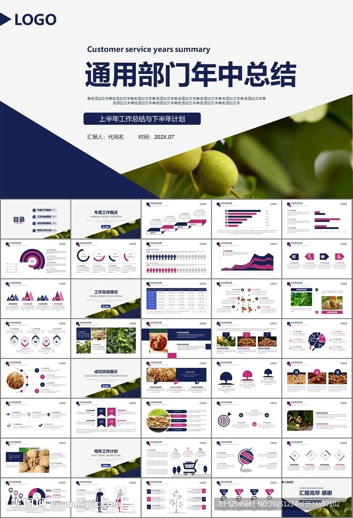 精美核桃种植产业总结计划ppt