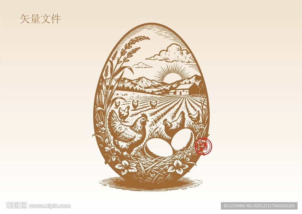 鸡蛋包装插画