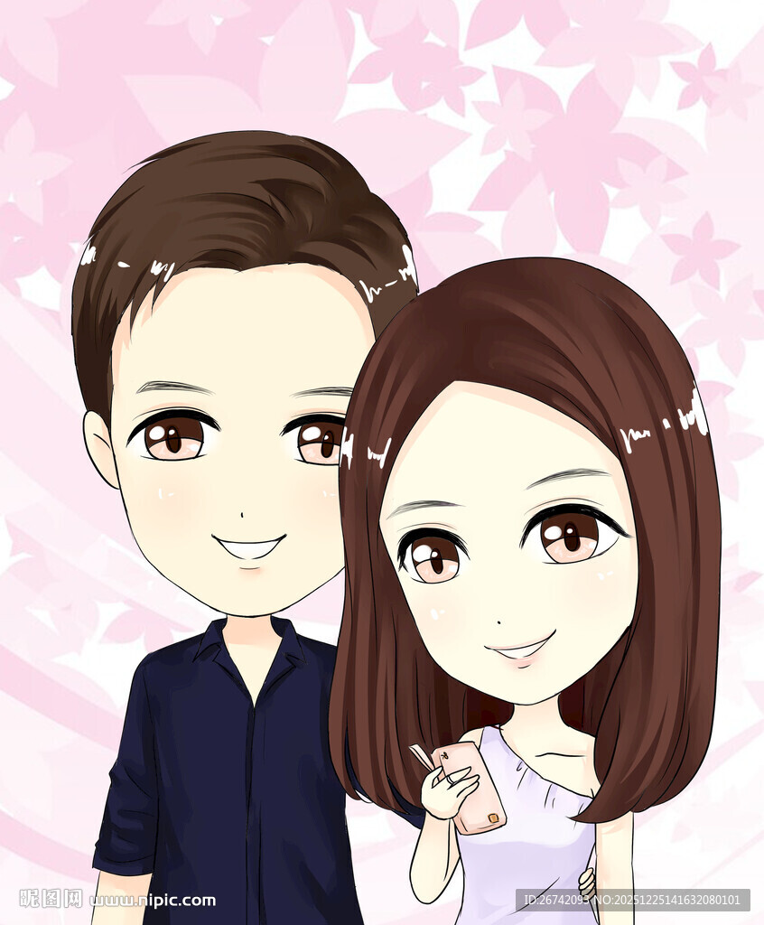 甜蜜情侣卡通形象Q版