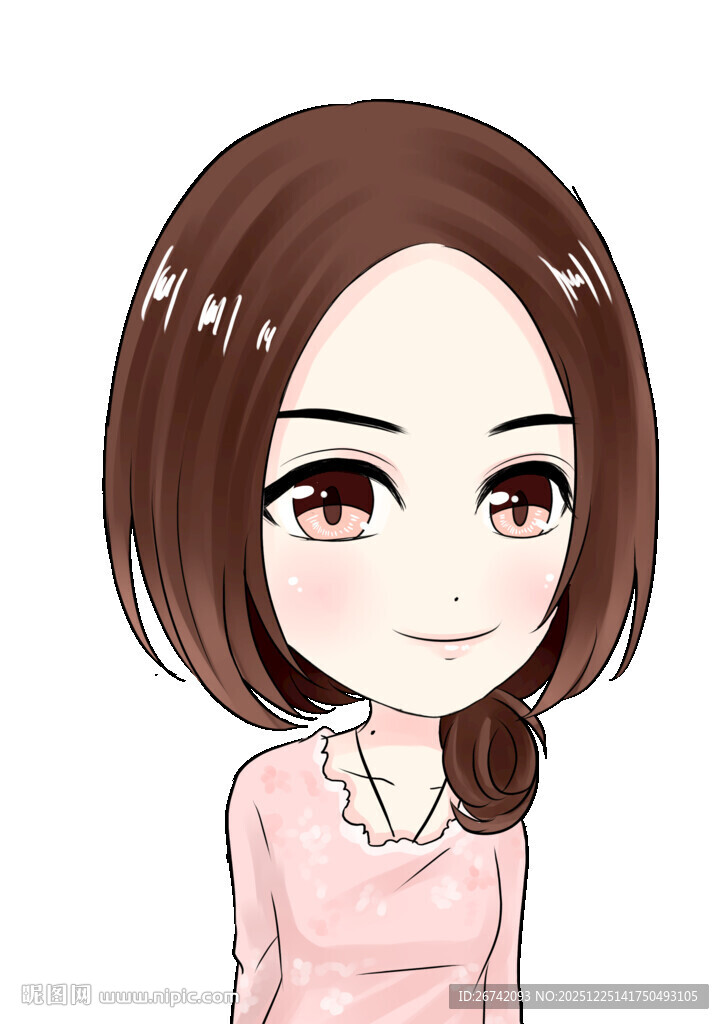 卡通风格甜美女孩形象Q版