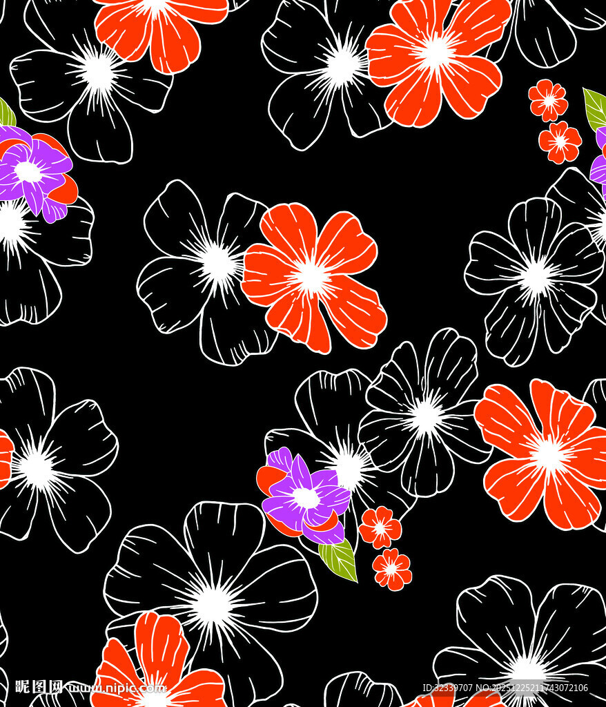 多彩花卉图案背景