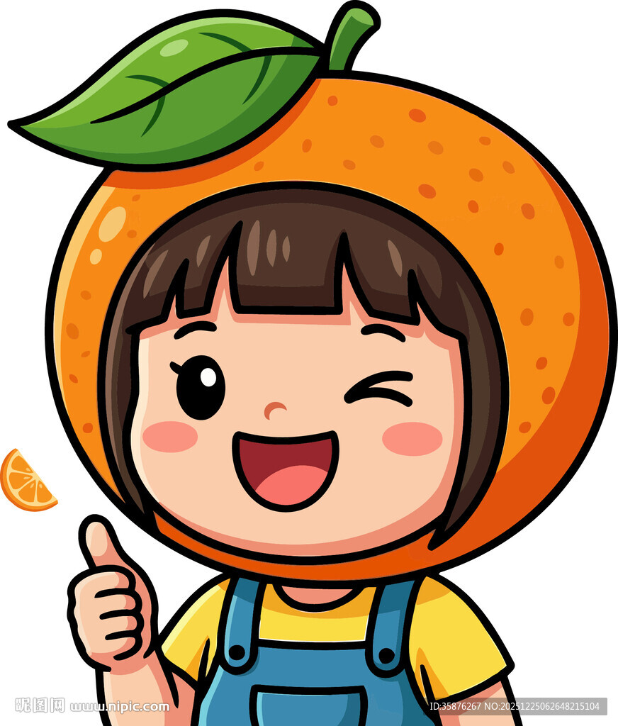 点赞橙子帽女孩