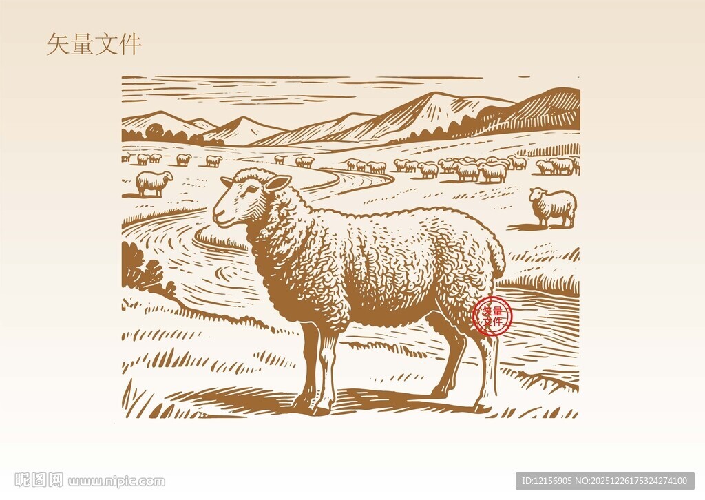 羊群插画