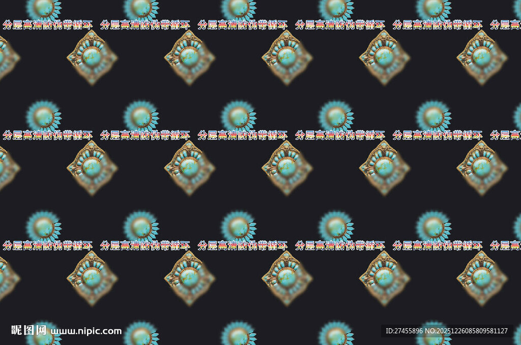 复古几何图案深色背景纹理