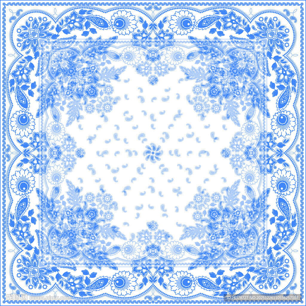 蓝白中式传统花纹图案