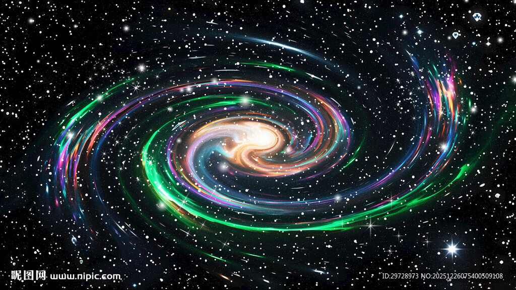 绚丽彩色璀璨旋涡星空