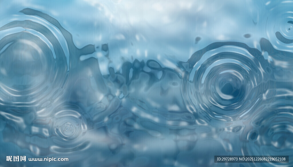 蓝色水波纹清澈水纹