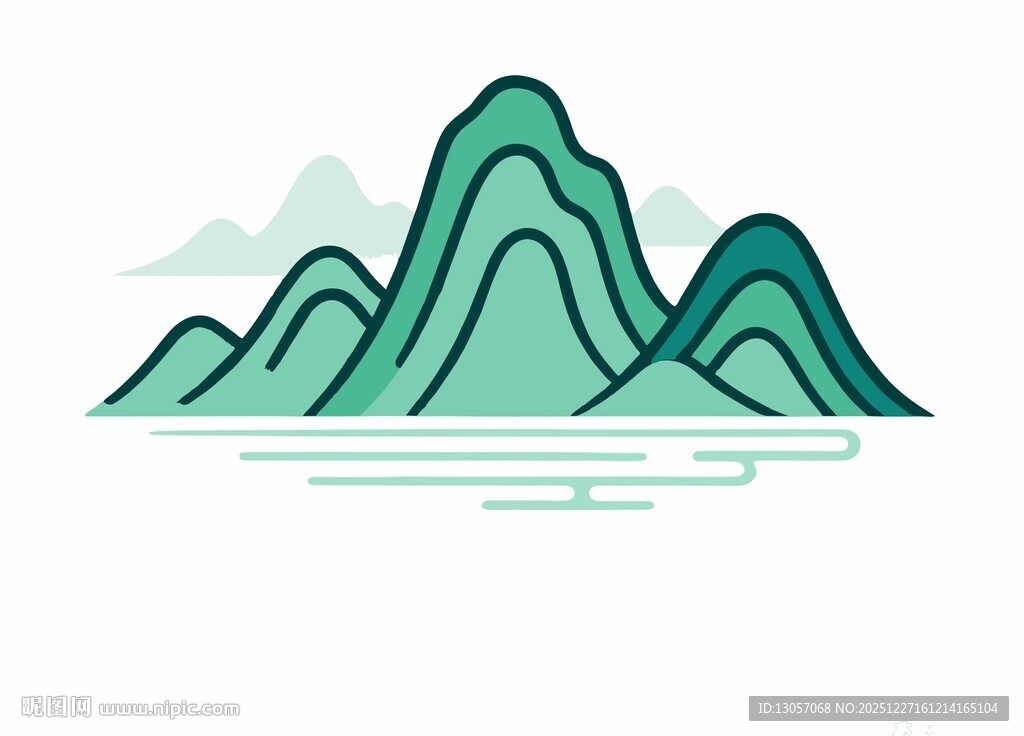 简约青山绿水风景图