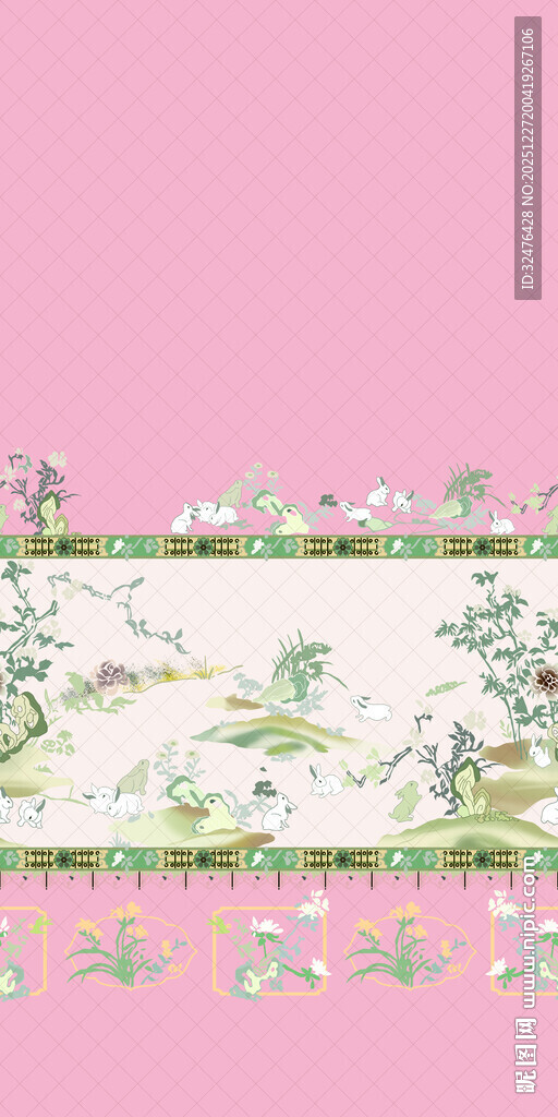 中式花卉图案装饰背景