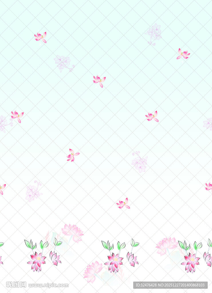 清新粉色花卉背景图案