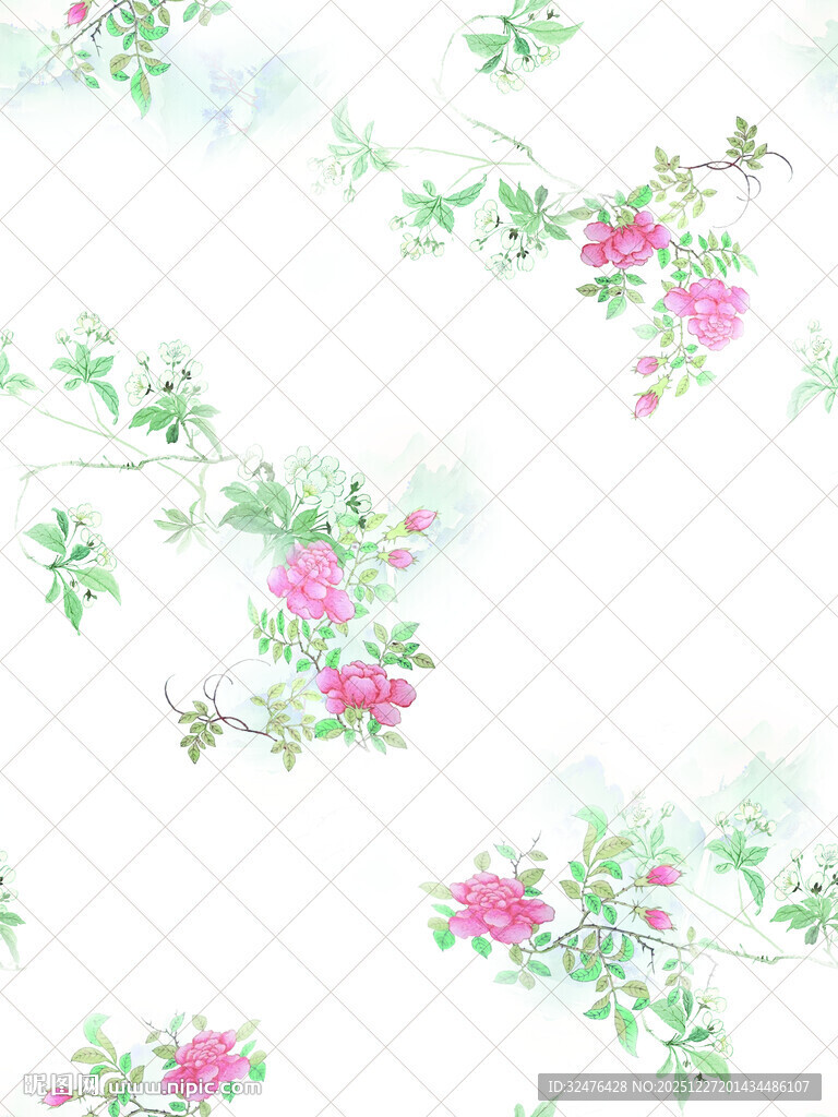 清新花卉图案背景图