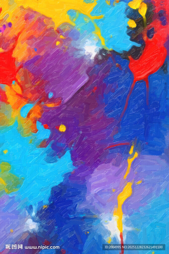 多彩抽象水彩画艺术作品