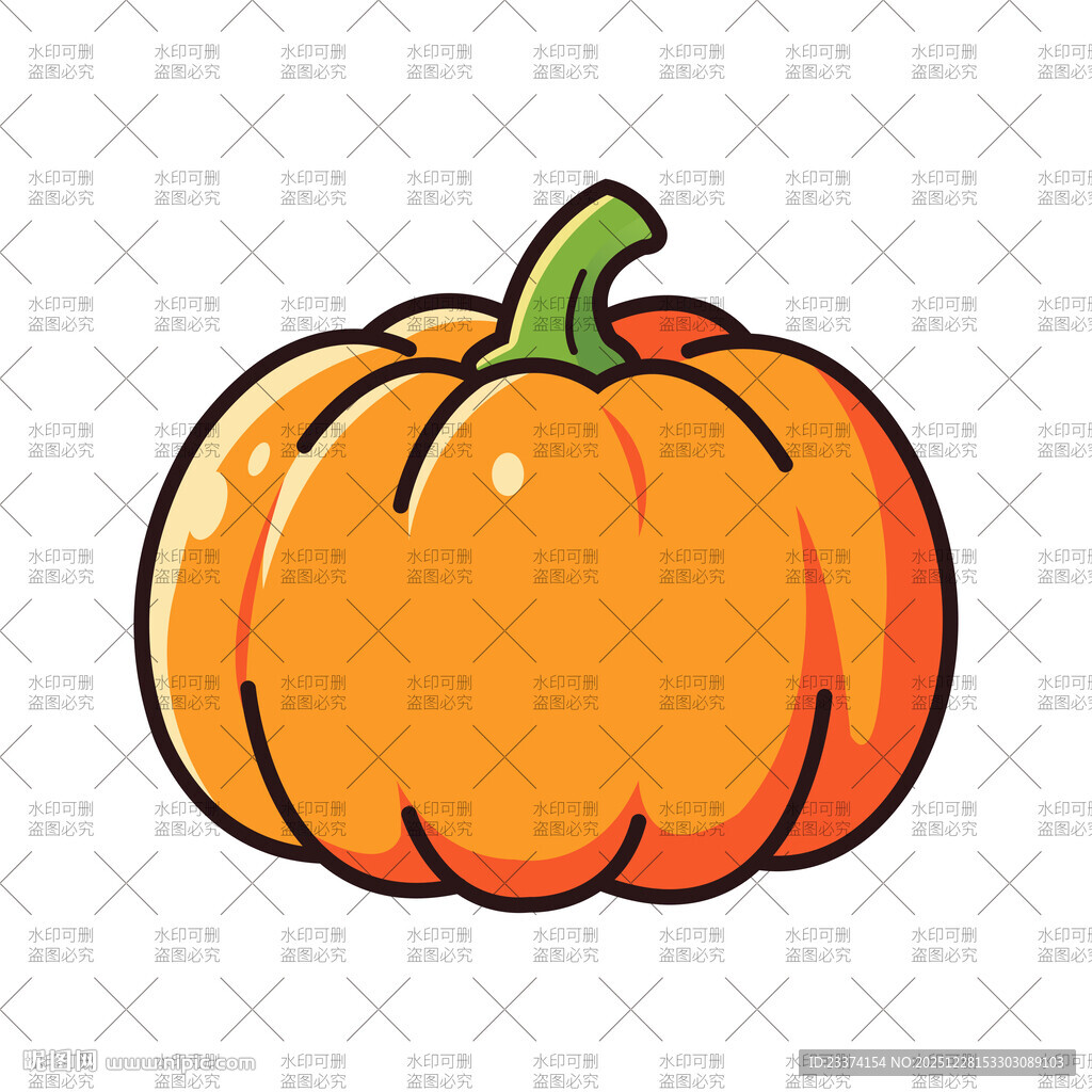 卡通风格橙色南瓜插画