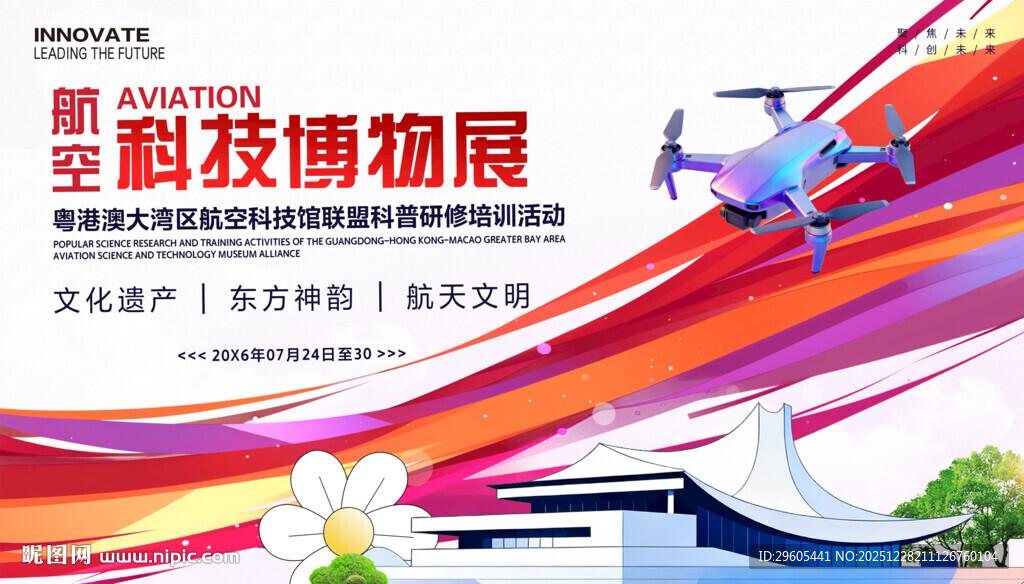 航空无人机展板