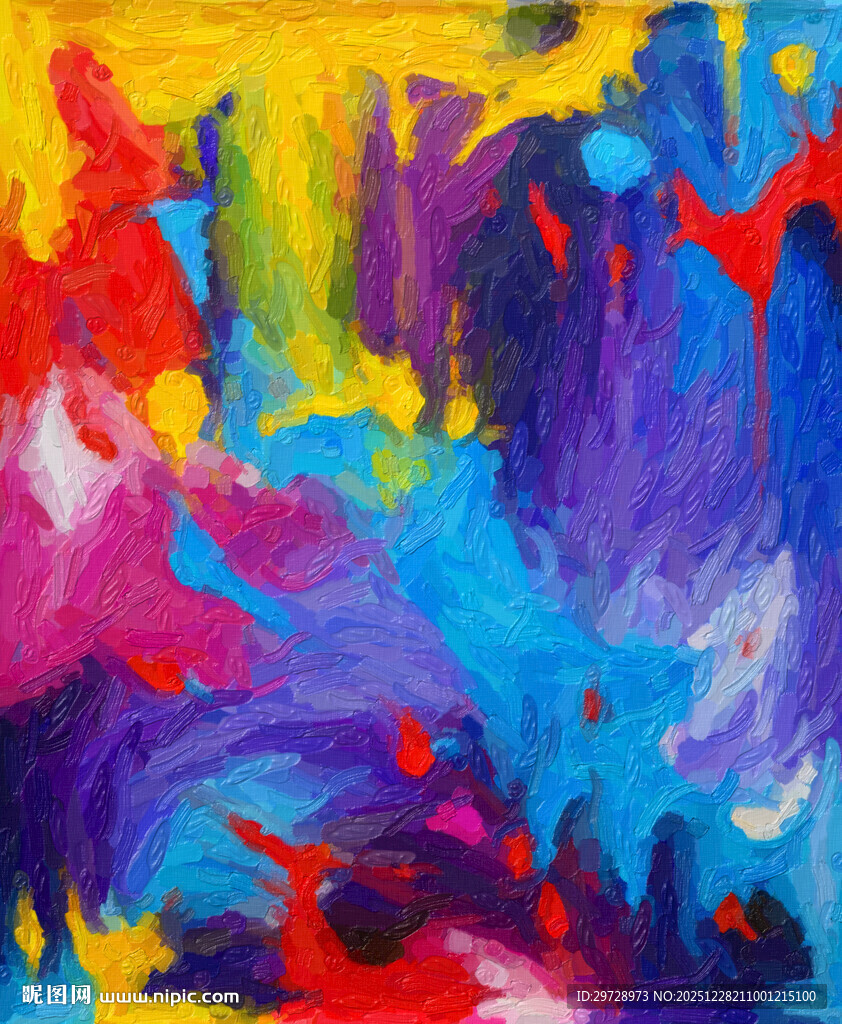 抽象多彩油画艺术画面