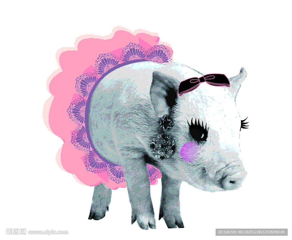 可爱粉饰小猪形象