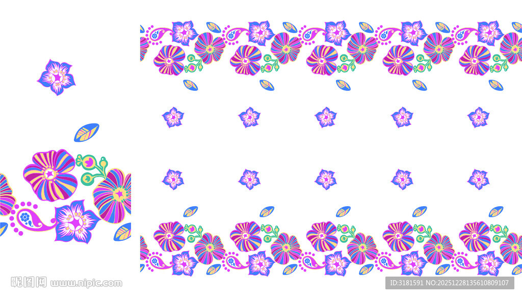 花卉边框图案设计素材