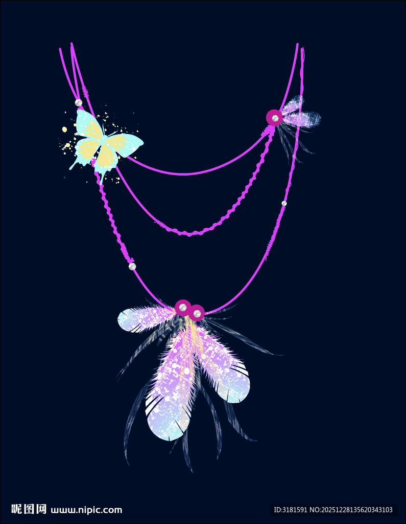 梦幻蜻蜓多层项链饰品