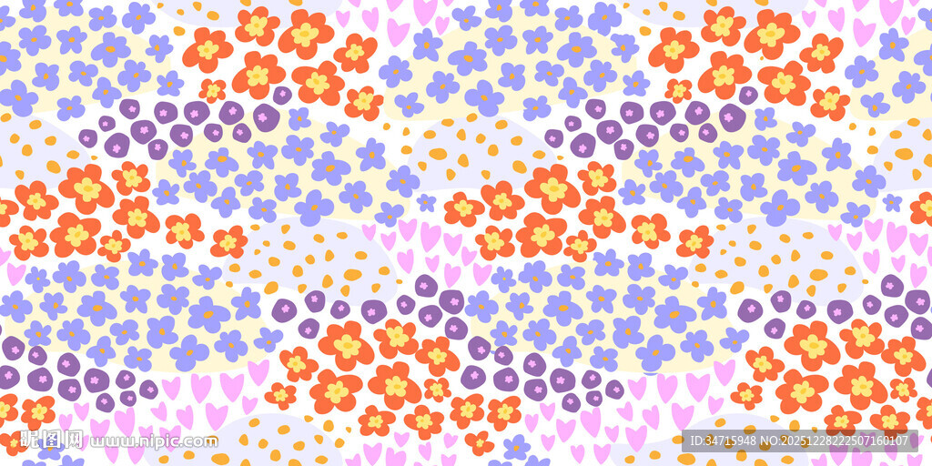 多彩花卉图案背景纹理