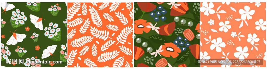 多彩花卉图案面料展示