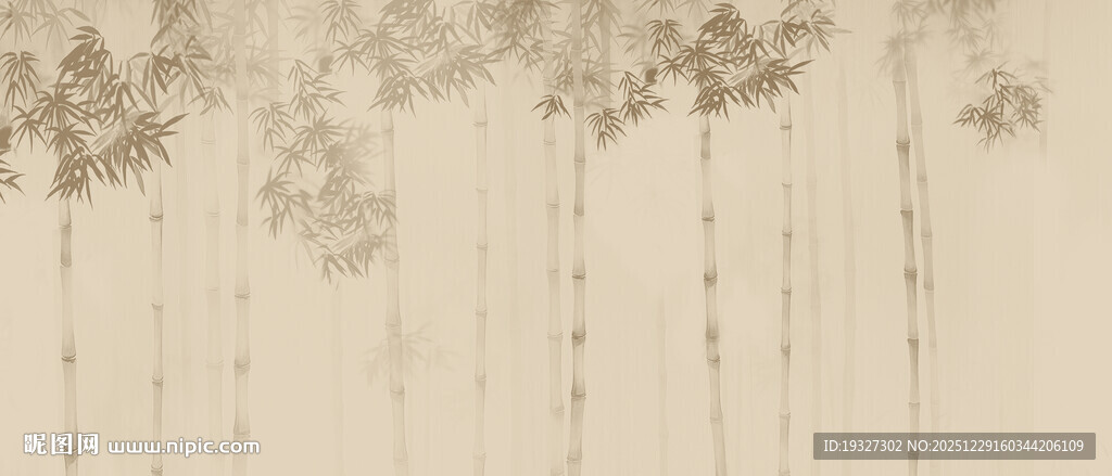 新中式简约竹子屏风背景