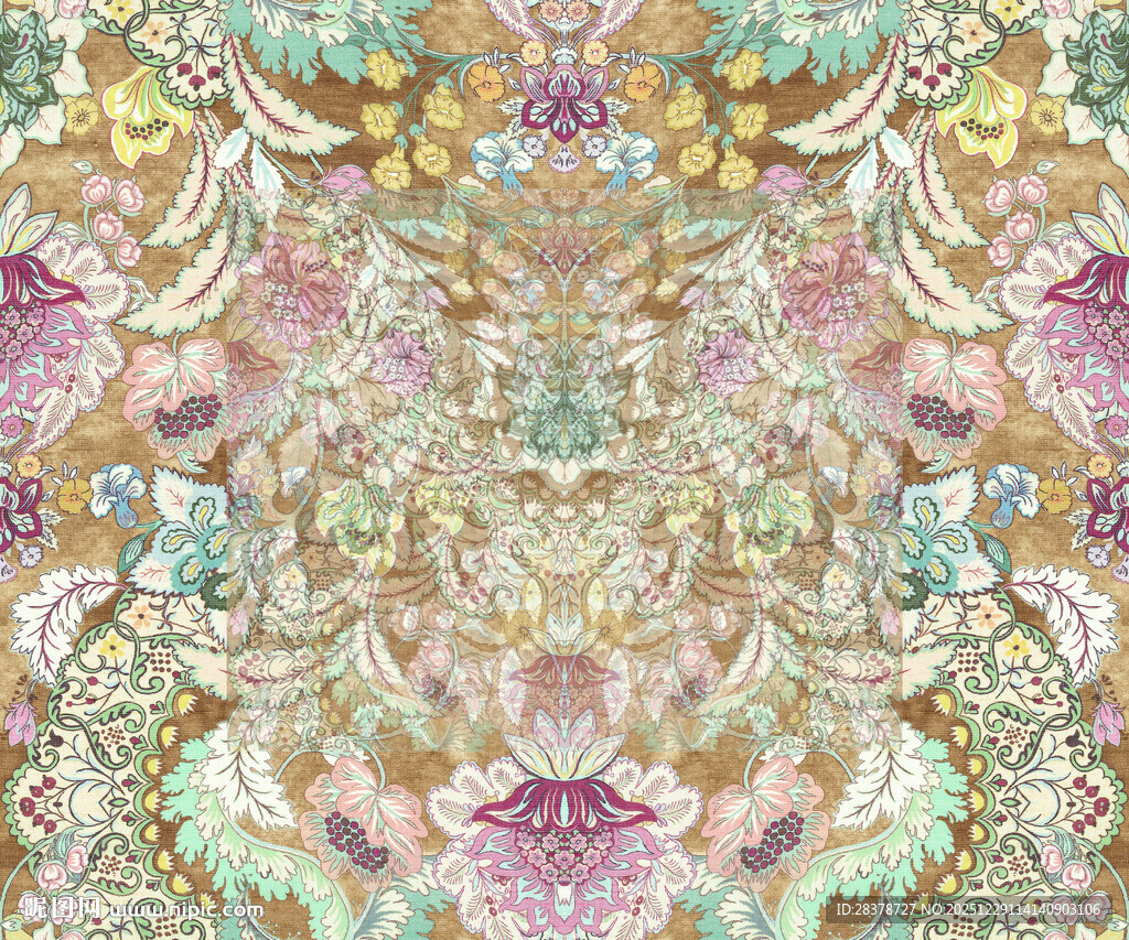 复古华丽花纹图案