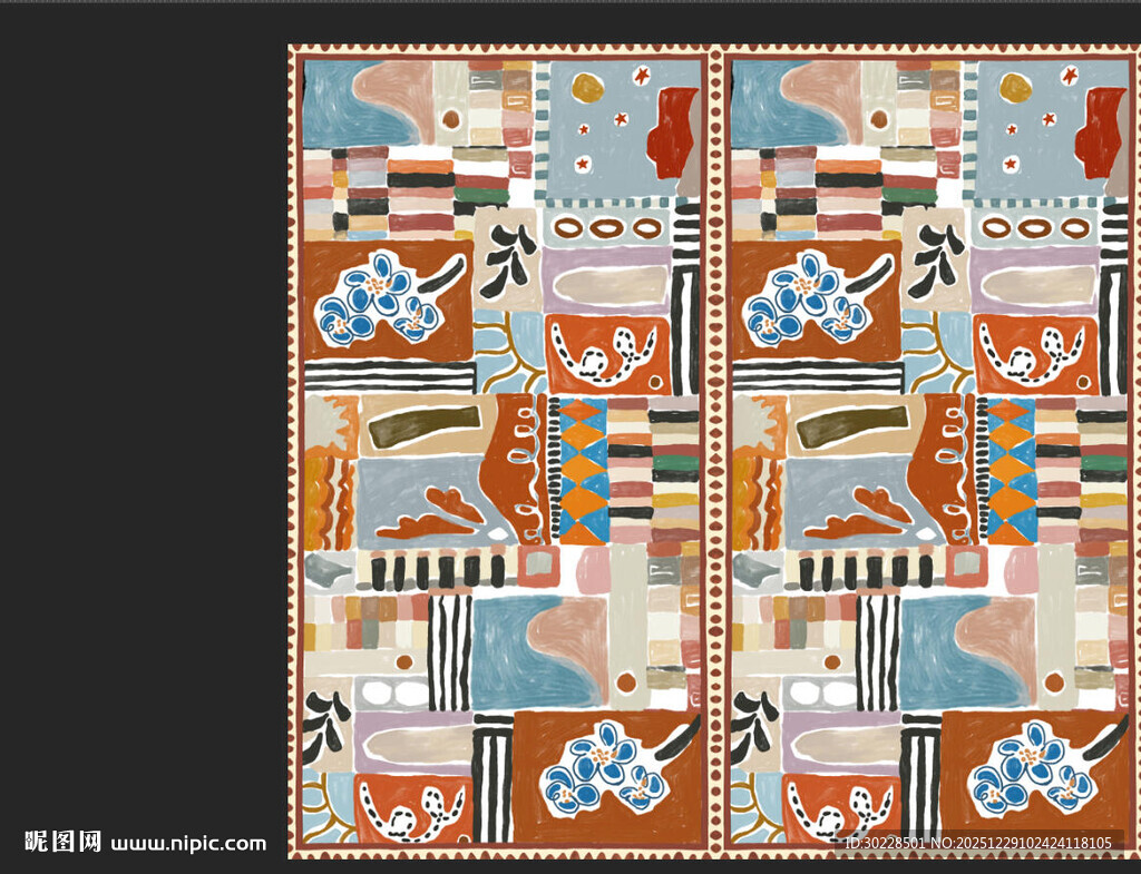 复古风几何图案装饰画