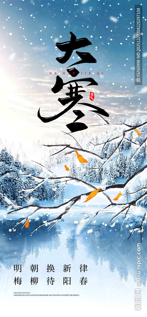 24节气小寒大寒传统节气宣传海