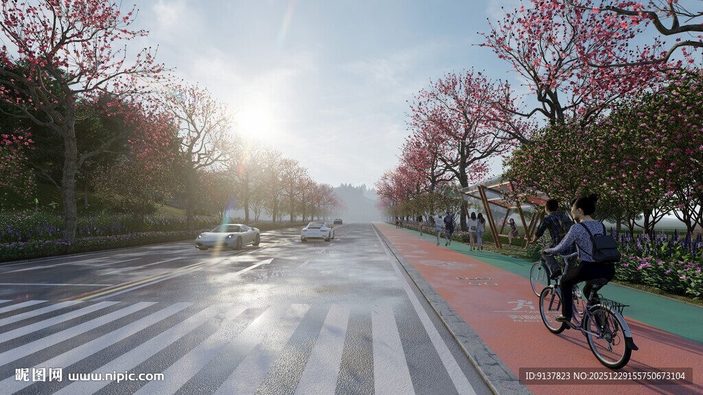 春日骑行路 美景伴身旁