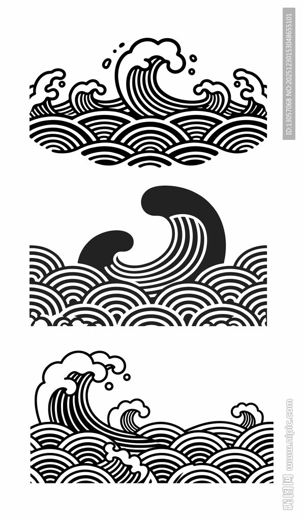 海浪图案设计元素