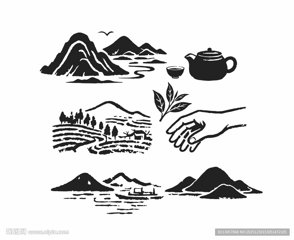 山水间的茶饮悠然意境