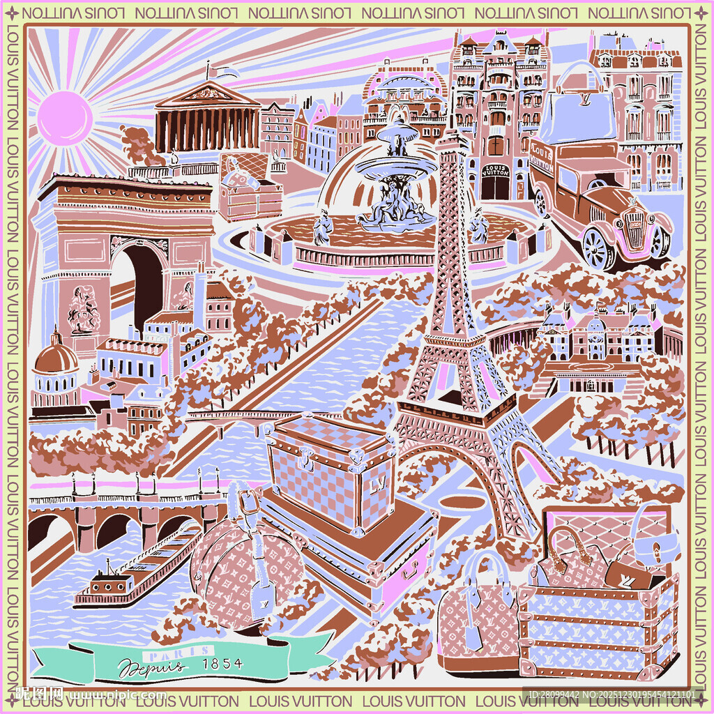 世界地标建筑插画风景