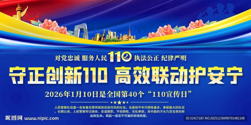 全国110宣传日展板