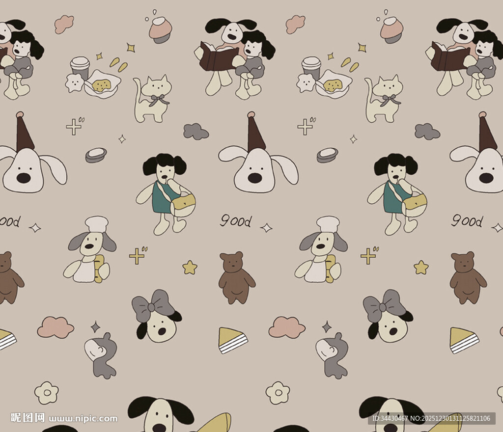 卡通动物图案背景