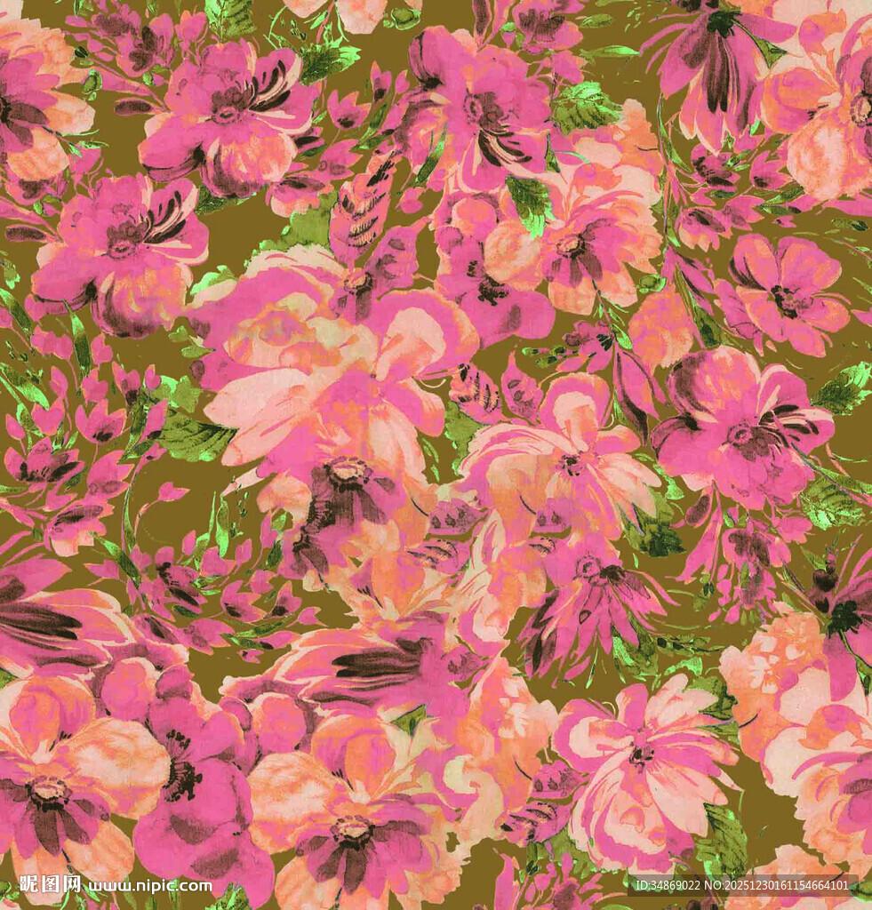 粉色花卉图案纹理背景