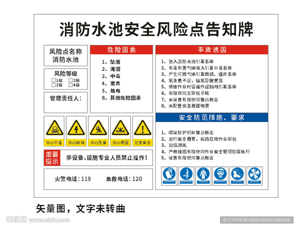 消防水池安全风险点告知牌