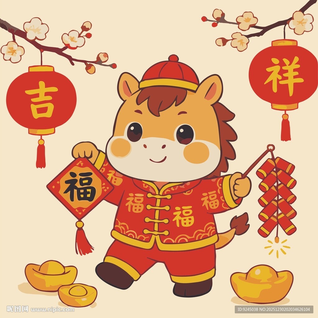 2026马年萌马贺岁喜庆形象