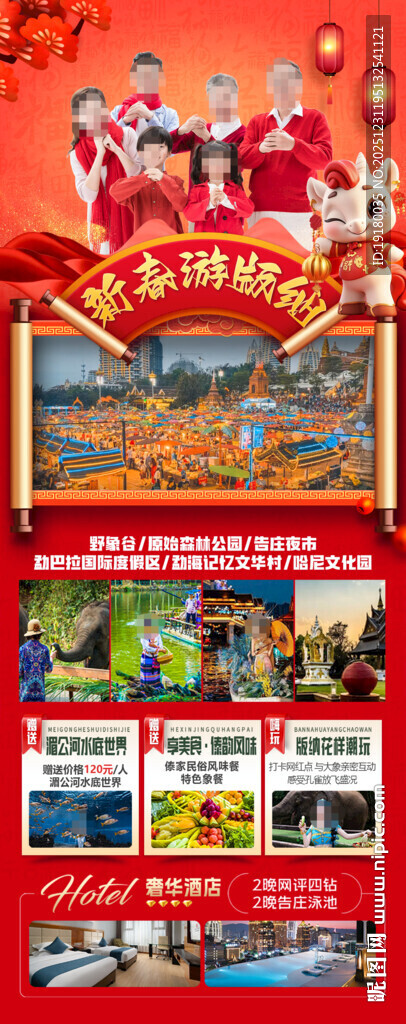 新年春节云西双版纳旅游海报