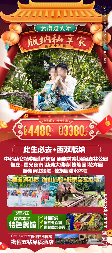 新年春节云西双版纳旅游海报