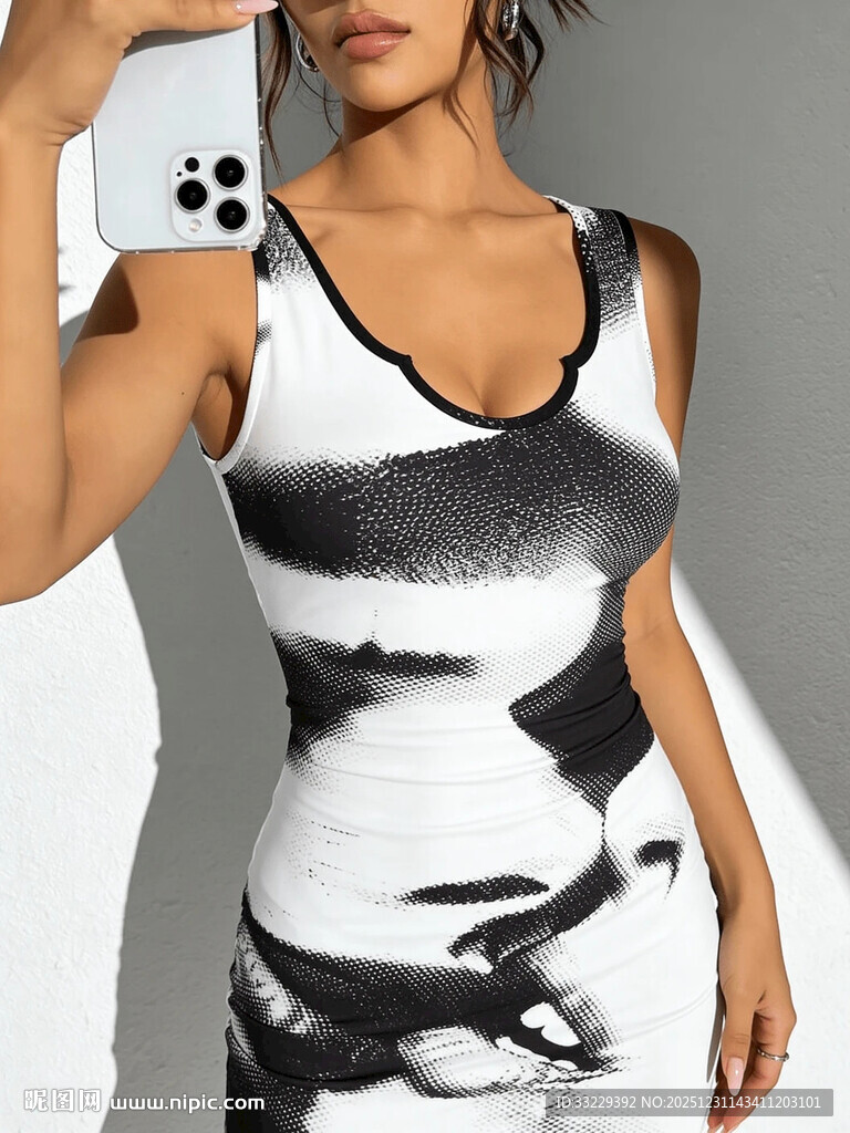 黑白抽象植物纹理图案