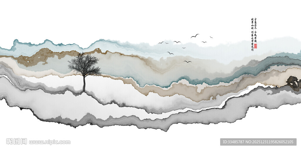 意境水墨山水画