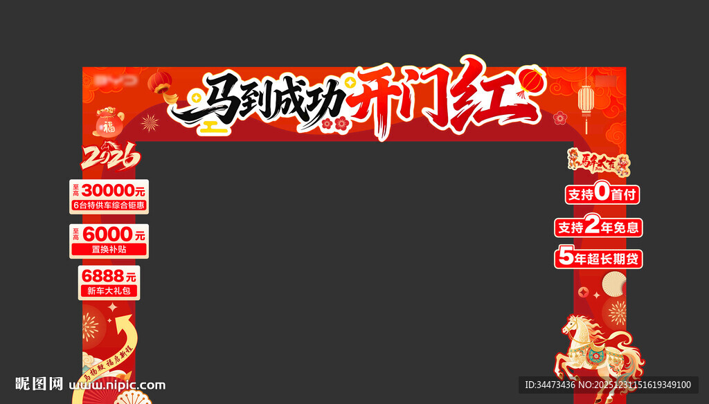 马到成功开门红门头