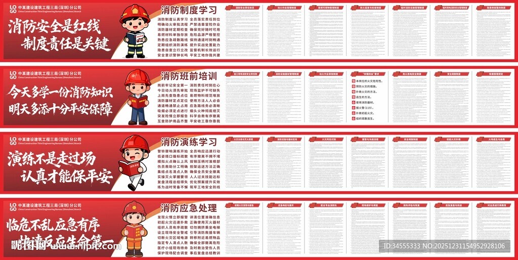 建筑工地消防知识宣传海报喷绘