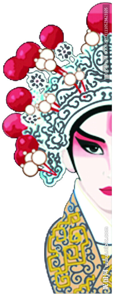 京剧旦角扮相特写