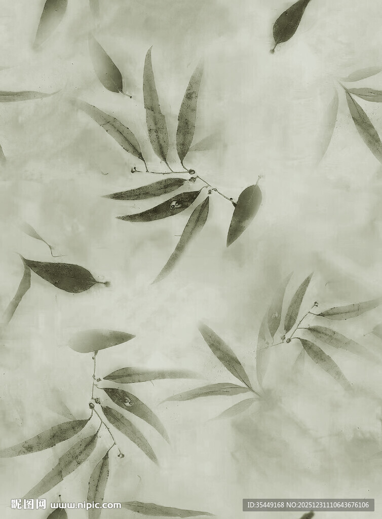 水墨竹叶纹理图案